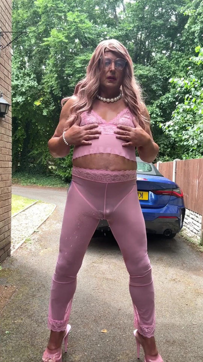 Sexy Crossdresser kellycd2022 in pink outfit and heels | Clip 1