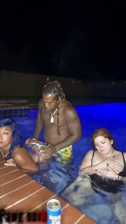 At the pool with my best friend Fijii pornbox and Str8rich fucking us hard no mercy