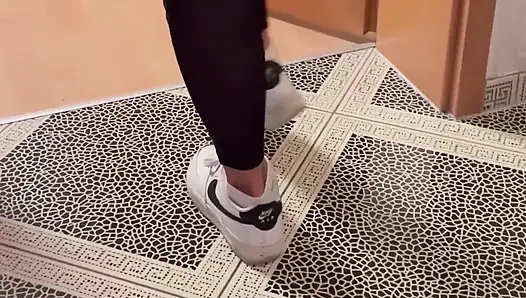 Dirty White Sneaker Worship - Valeria Night (Side View)