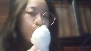 Asian girl at home alone and bored masturbates 1