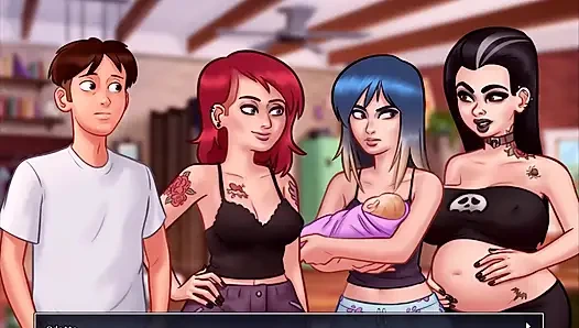 Summertime Saga - Johannes fucked Odette, Johannes fucked Maria, Eva had her baby