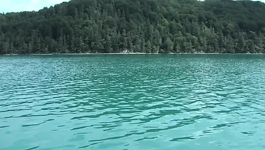 Horny girls get fucked in turns after sucking cock on the boat