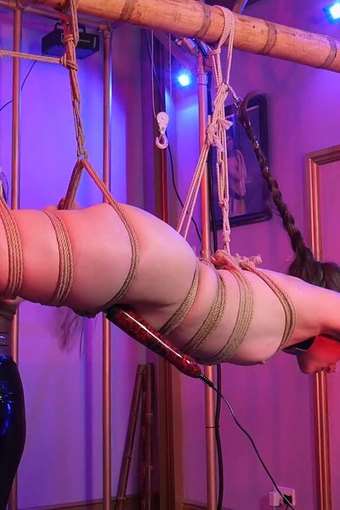 Hanging Pony Girl Slave Mila Receives Flogging and Pussy Tenderising by Goddess Vivienne L’amou