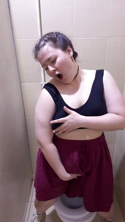 Masturbating in a public toilet at a nightclub