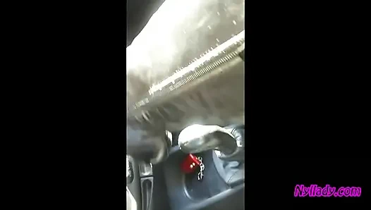 Nyllady Driving and Revving Her Bravo in High-heeled Boots and Black Ballet Flats