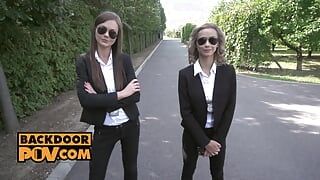 POV - politie trio met geile anale hussies Tina Kay en Veronica Leal