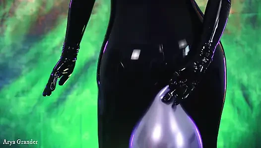 Air balloon fetish video rubber POV