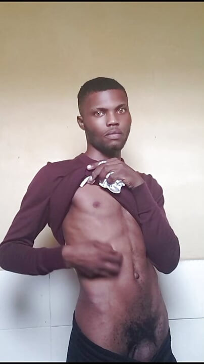 Sexy black print Dick showcase his dick at work