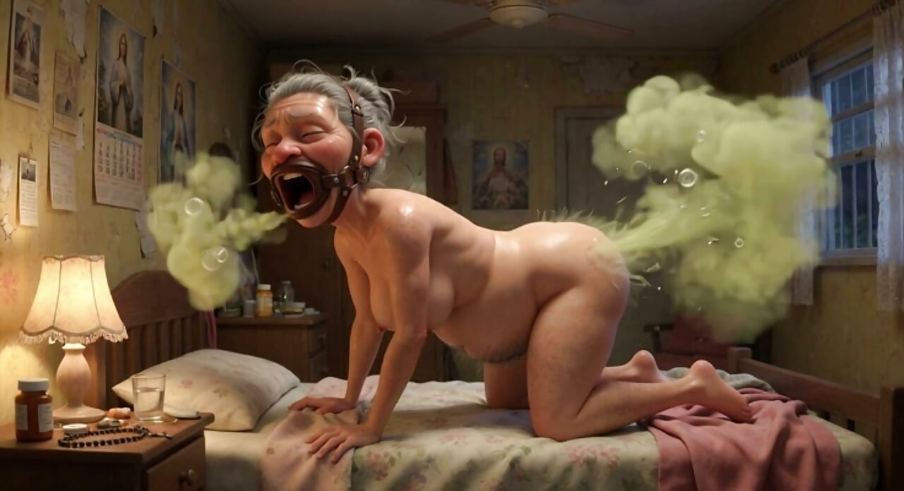 90 Year Old Granny Farting Loud & Smelly in Bedroom
