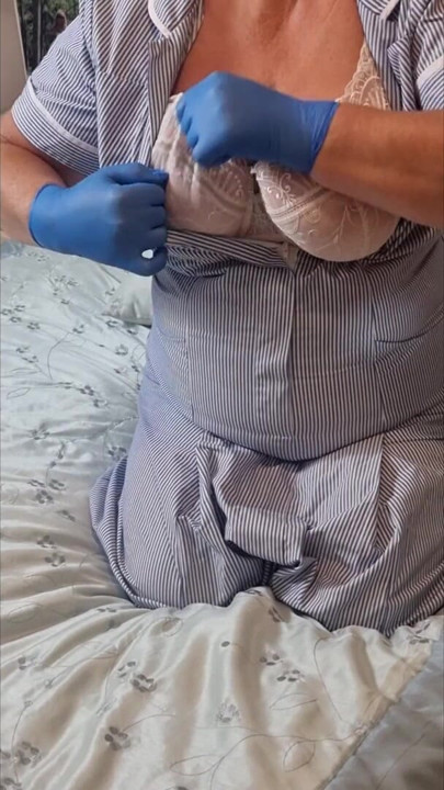 Naughty Nurse Julie - Bra Reveal & Teasing Huge Tits - 002-S-V-3-TEASER