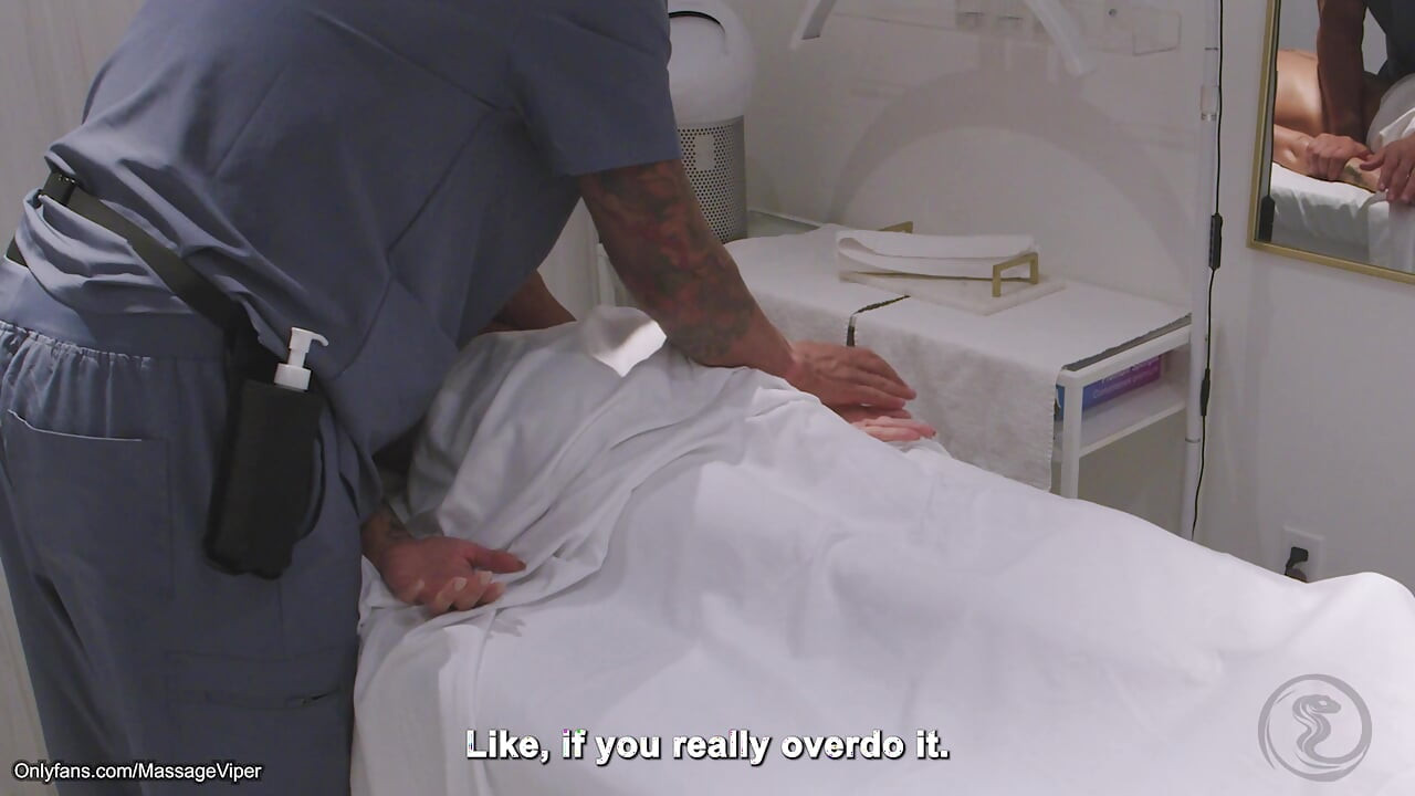 Real Massage Therapist Gets Sucked and Fucked by Fit Blonde Client