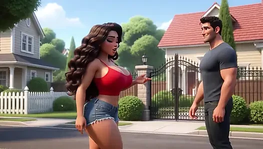 Minyon kız kıskanç karısından anal intikam almak için komşusunun kocasını sikiyor, ai generated