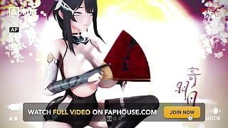 Aether Gazer Ying Belgrado Peituda Hentai Despir Dança Mmd 3D Red Fan Hand Color Edit Smixix