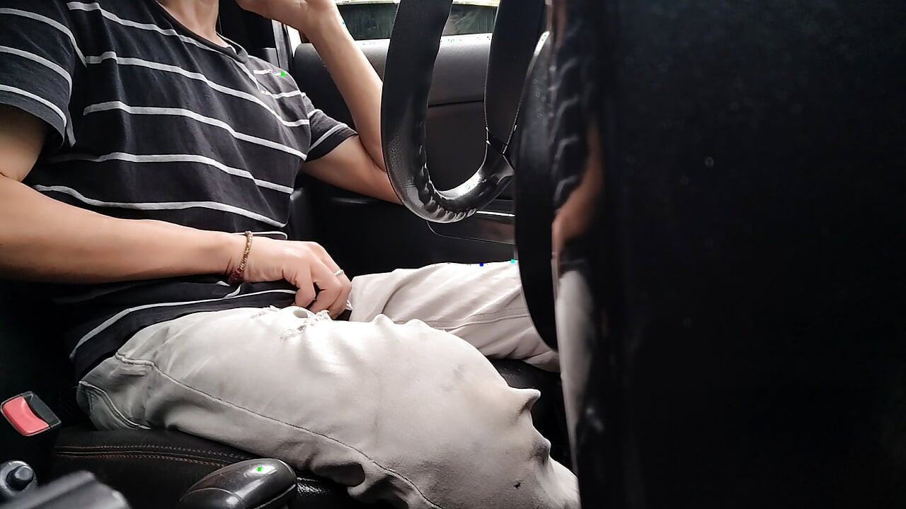 Masturbation in the car after work after a business trip