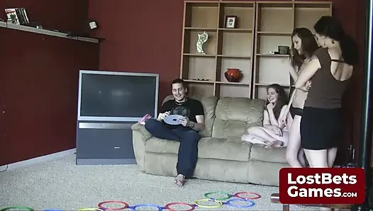 The girls are in for a wild ride with a Stripscotch game