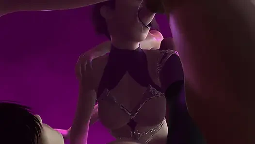 Трахаю эту ведьму - двойное проникновение, гэнгбэнг раком