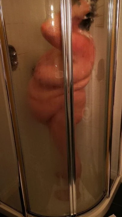 My sexy big belly bbw in the shower