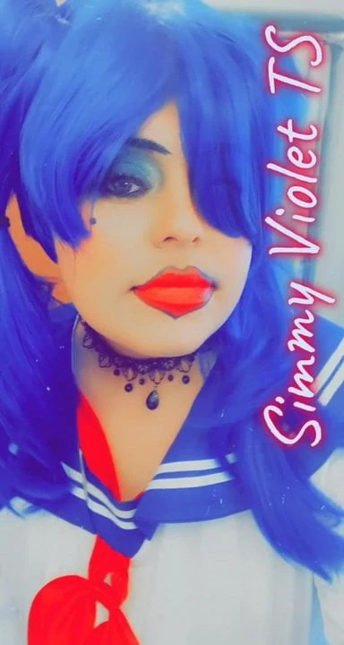 Simmy Violet TS wearing Sexy Cosplay Outfit Dancing