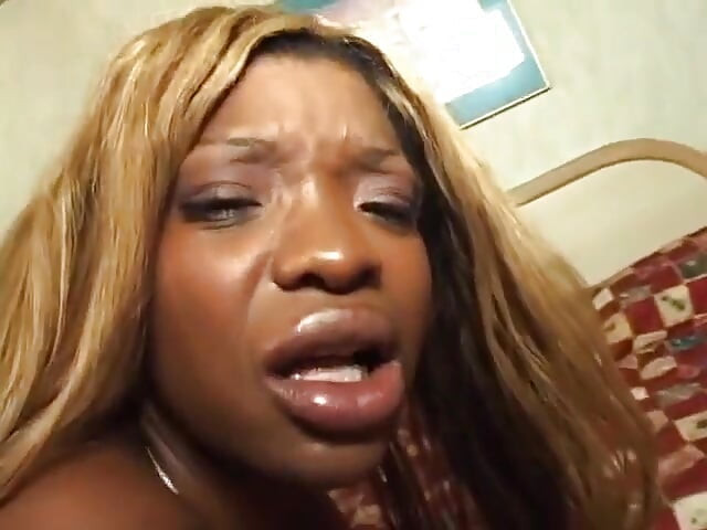 Pretty blonde busty ebony girl rides cock and gets her mouth full of cream