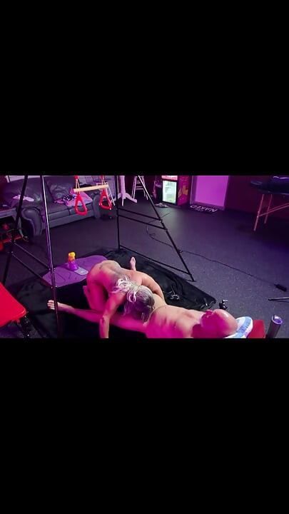 Hot Blonde Rides Her Motorbunny and Makes Him Watch