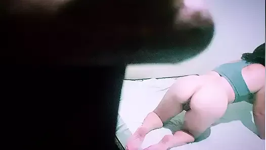 I secretly filmed my hot stepsister making the bed naked!