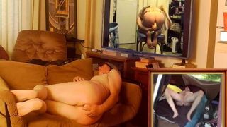 Desnudo masturbación anal consolador en mi apartamento