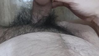 Asian chubby - uncut cock cum after piss