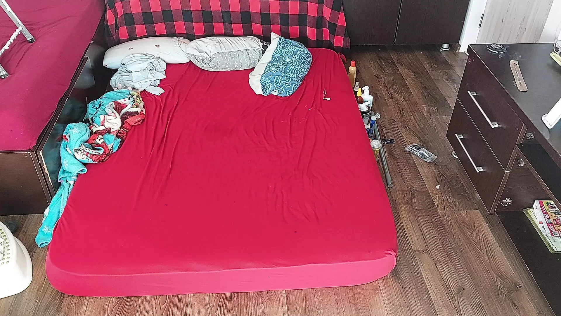 Lick wife's pussy until orgasm. Amateur couple has crazy sex in the bedroom.