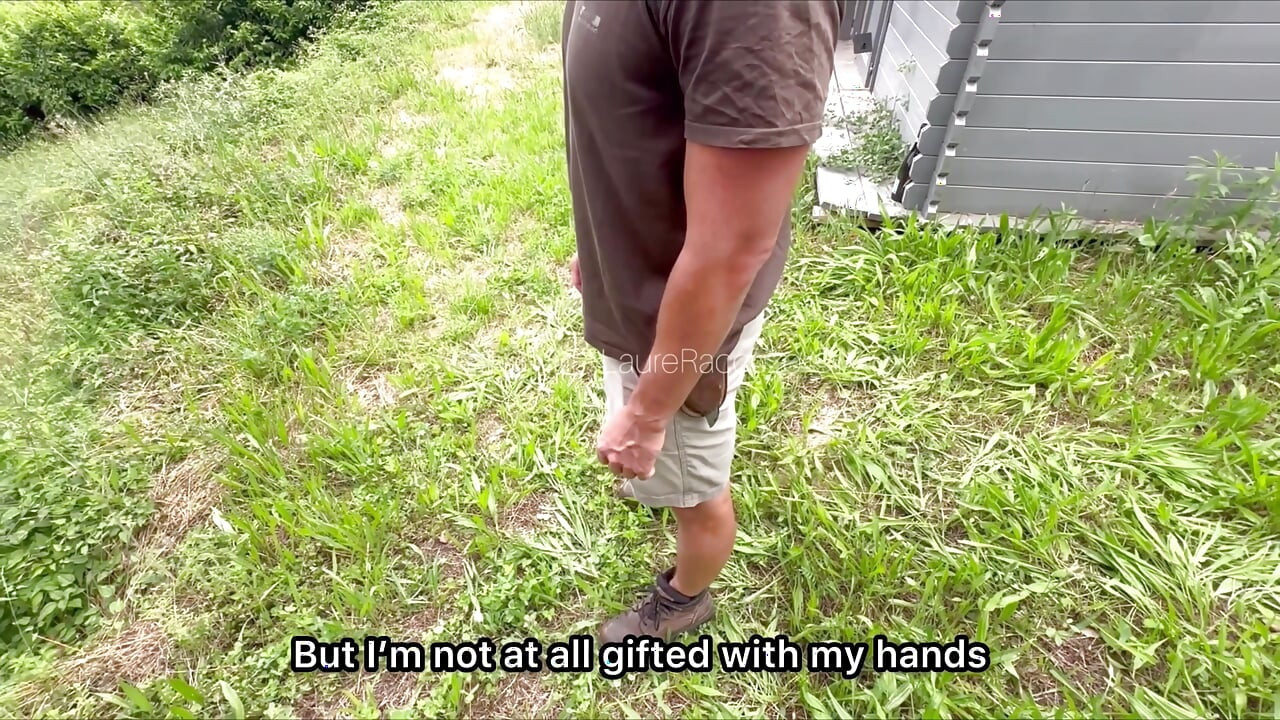 Petite blonde gets fucked by a gardener outdoors!