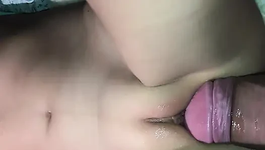 Step brother sticks the tip of his dick into my tight pussy and turns me on