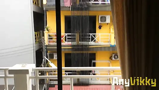 Public fuck and cream pie in pussy