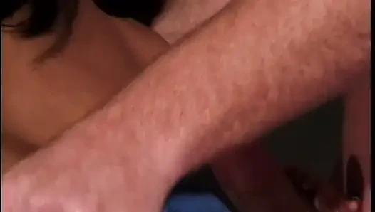 Petite Asian chick strapon fucks a guy in a threesome