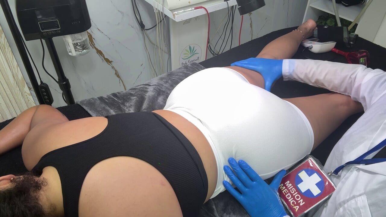 "Open your legs a little more"... and we end up fucking on the stretcher