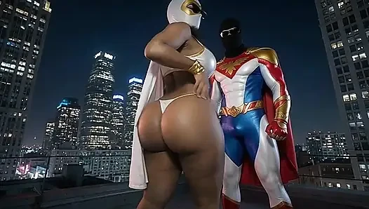 Superheroine mungil pamer dan twerking pantat montoknya