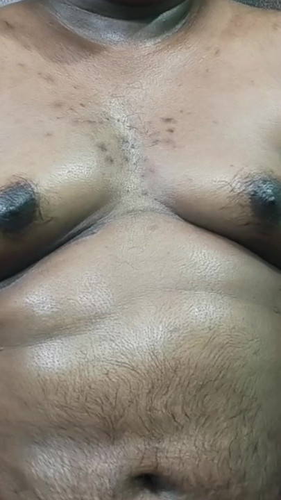 Boobs pressing using oil