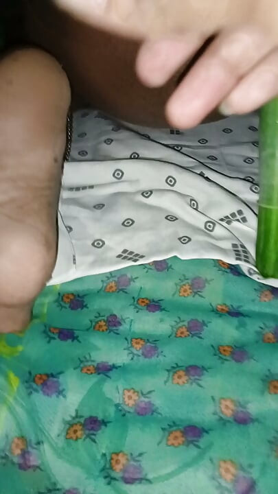 Desi sister-in-law put whole cucumber in