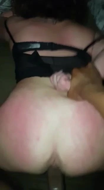 Big black dick filling white ass