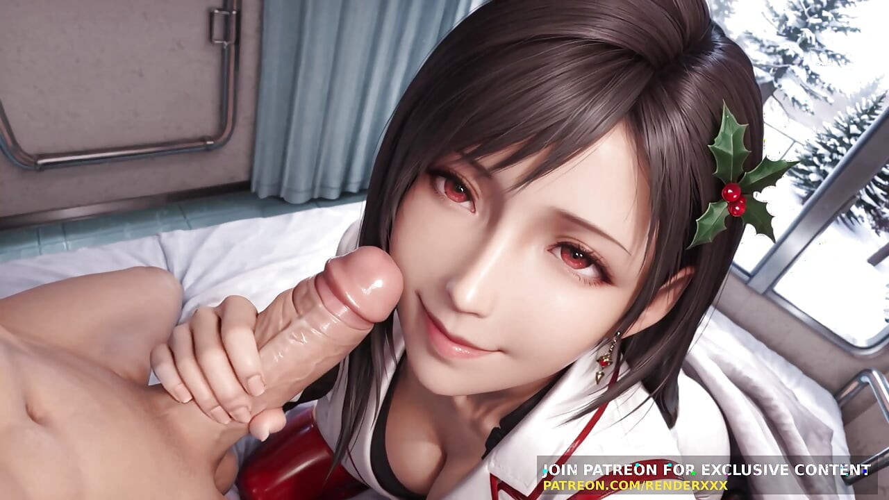 Animación 3D: la enfermera Tifa no puede esperar para la navidad - tu chequeo especial de vacaciones en primer plano sin censura hentai