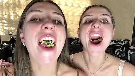 Cewek sange ini menggoda dan telan spermanya - pov