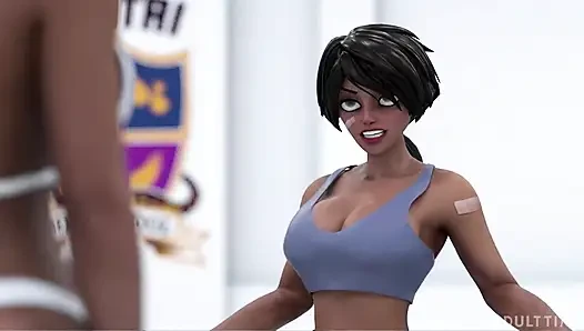 Hentai seks koleji 2. yarıyıl bölüm 2 - büyük memeli hentai hatunlar yarışmalarından sonra makaslıyor