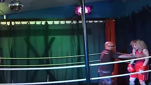 Blonde Mature Babe's Dripping Rosebud Gangbang in Wrestling Ring
