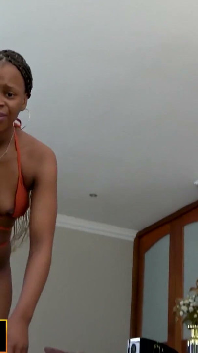 This EBONY TEEN swore she loved her BOYFRIEND... then bounced her shaved pussy on my COCK | Clip 1