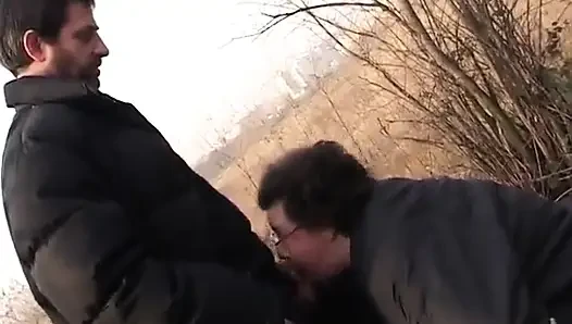 My grandma gives me a blow job in a park!