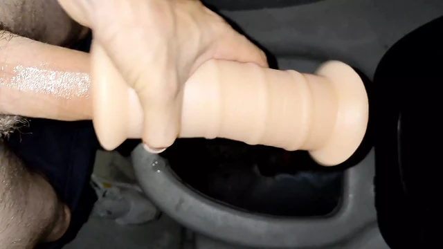 Twink fucks fake pussy and pissed all over dirty public toilet !