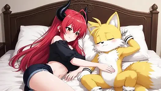 Animierte Begegnung der geteilten Fantasie