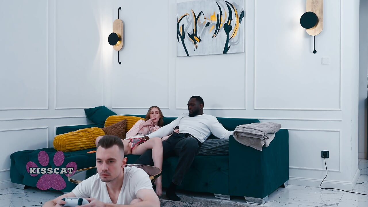 Mature man accidentally pleasures young woman then instructs younger man in intimacy