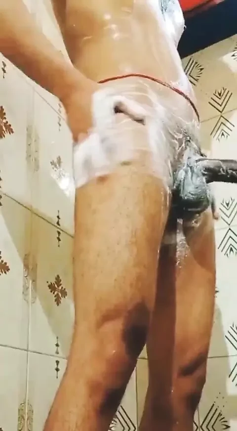 Bathroom footage of bathing