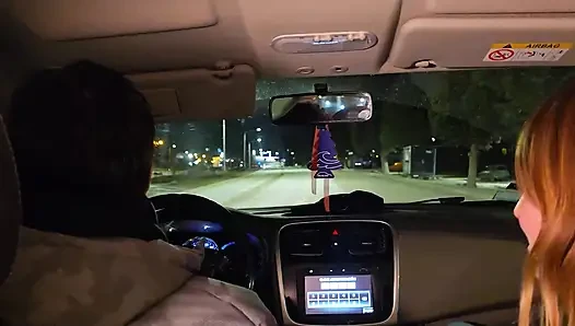 A double blowjob in my friend's car DIRTY MORBID GIRLS