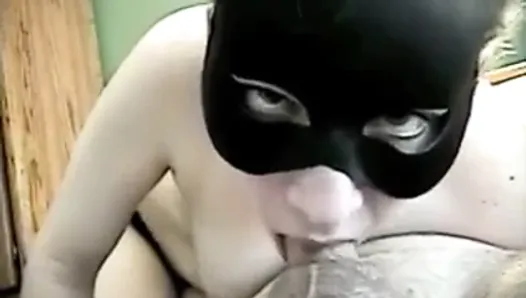 New Years Deep throat with Mask and Throat cum