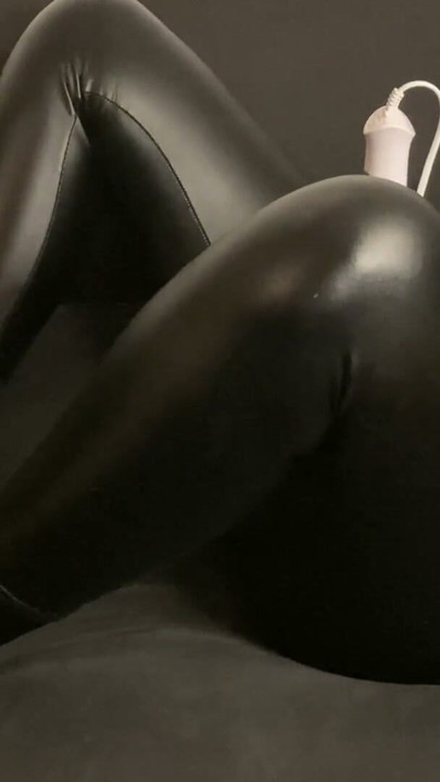 Black High Heel Mules and Leggings Fetish Masturbation | Clip 2